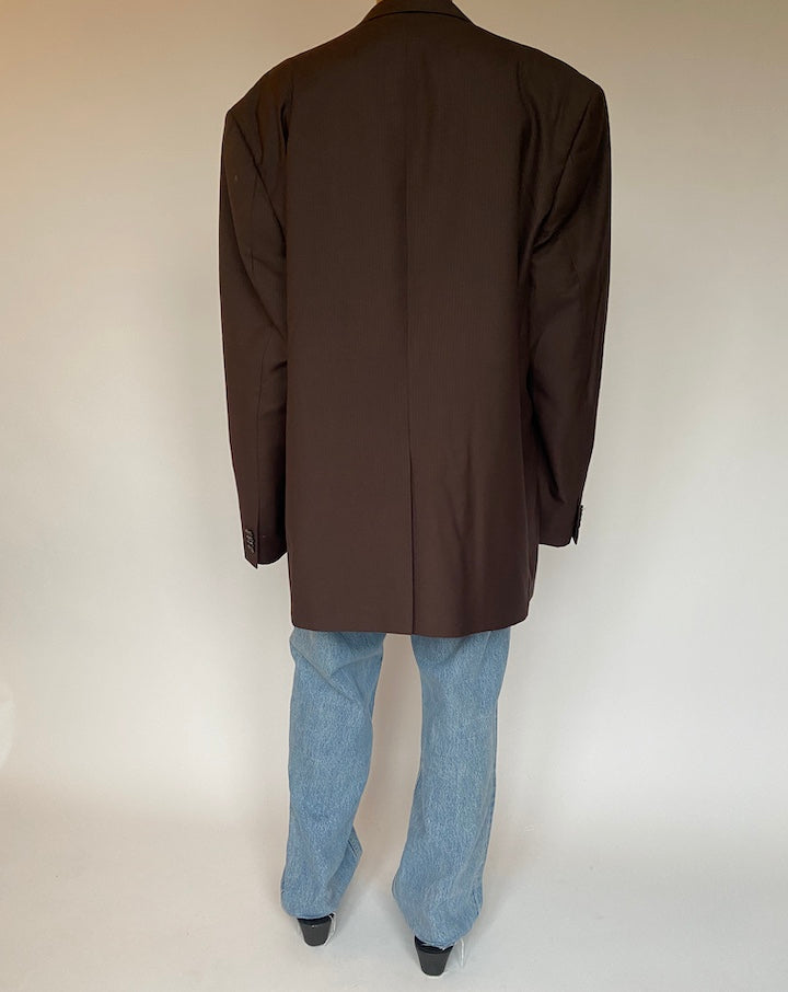 VINTAGE BROWN STRIPED BLAZER 1321-2