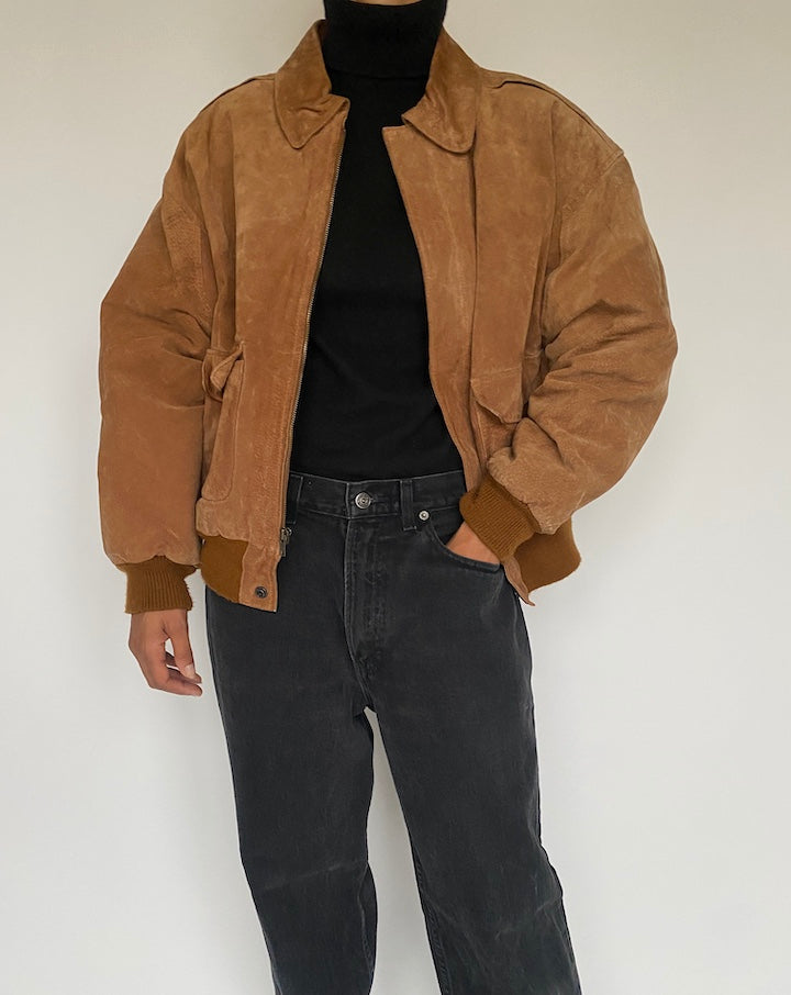 VINTAGE BROWN SUEDE LEATHER JACKET 1428-4