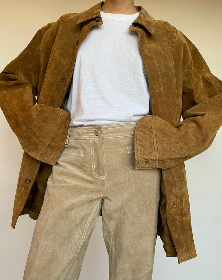 VINTAGE BROWN SUEDE LEATHER JACKET 679-2