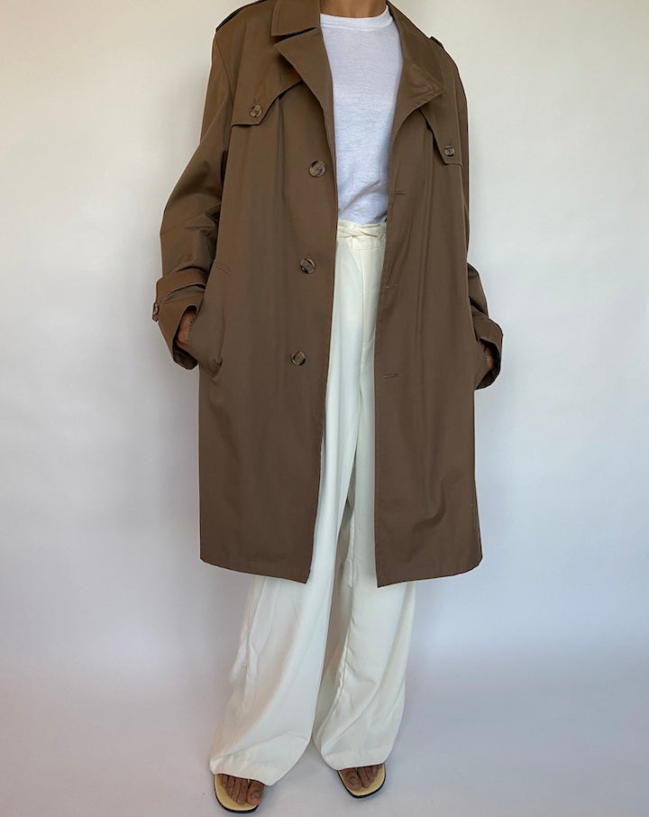 VINTAGE BROWN TRENCH COAT 465-2