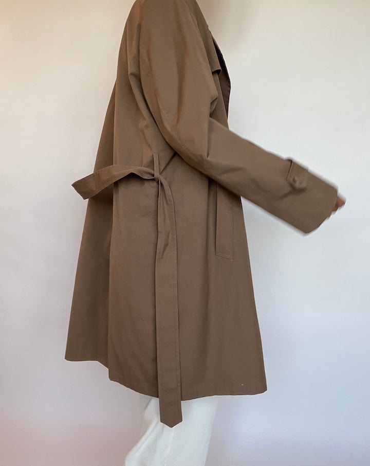 VINTAGE BROWN TRENCH COAT 465-3