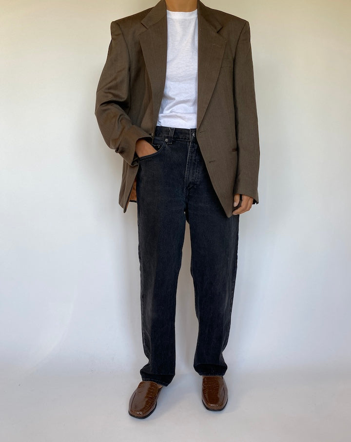 VINTAGE BROWN WOOL BLAZER 1509-3