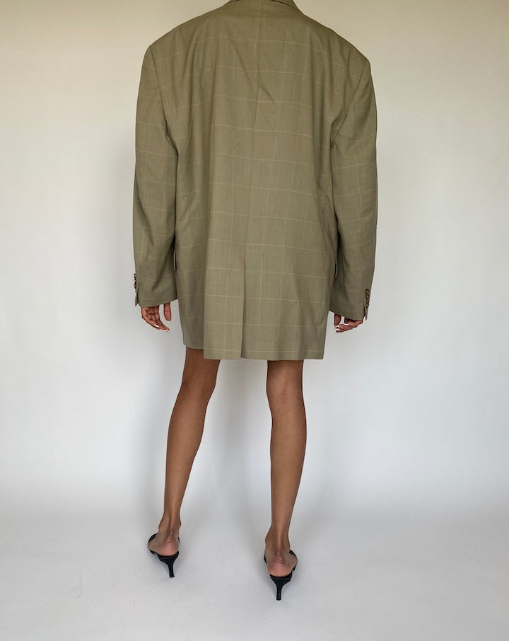 VINTAGE CHECKED WOOL BLAZER 868-2