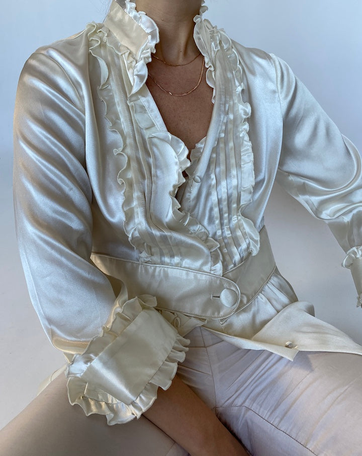VINTAGE CREAM BLOUSE 504-2