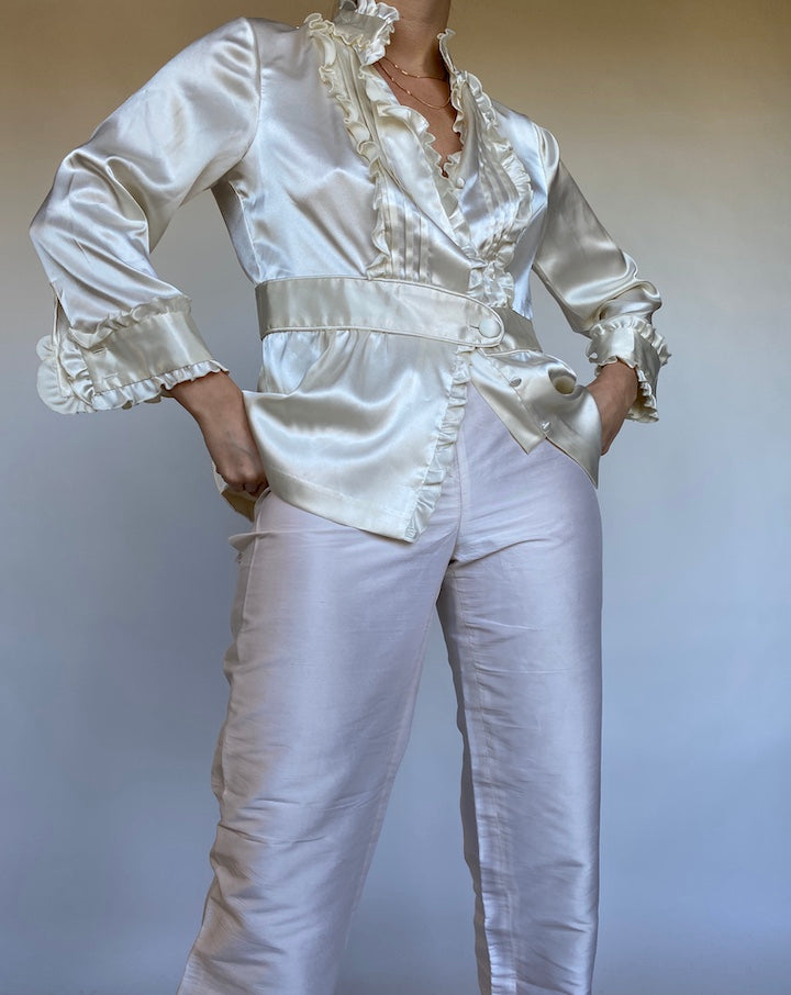 VINTAGE CREAM BLOUSE 504