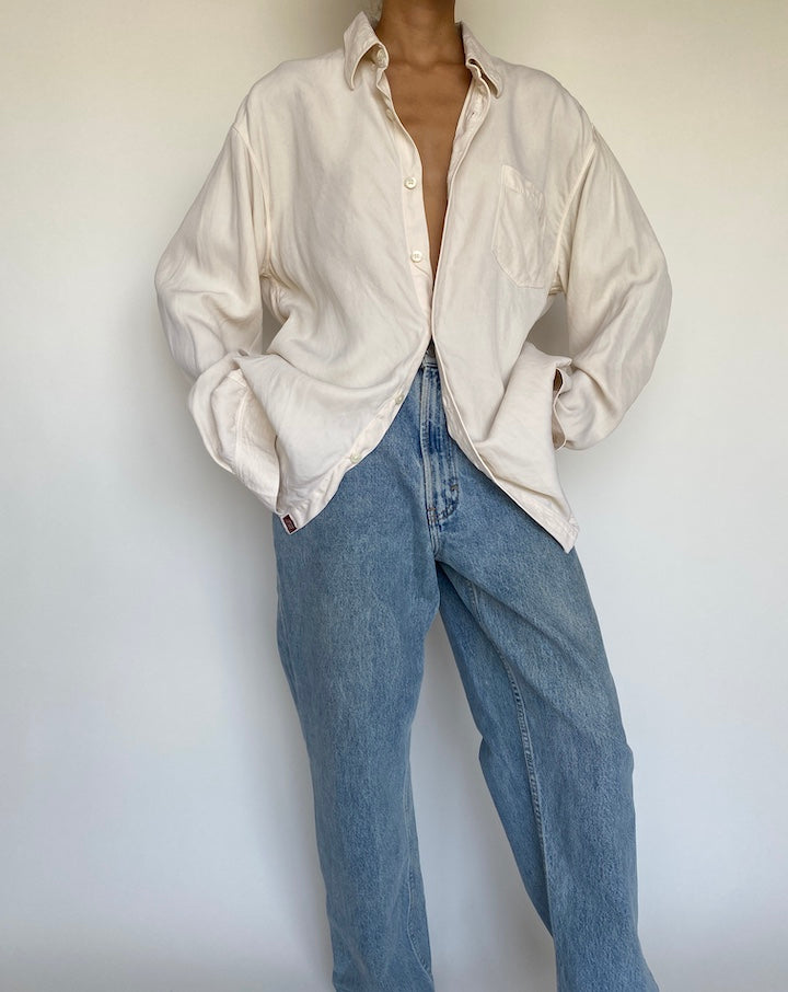 VINTAGE CREAM OVERSIZED SHIRT 892-2