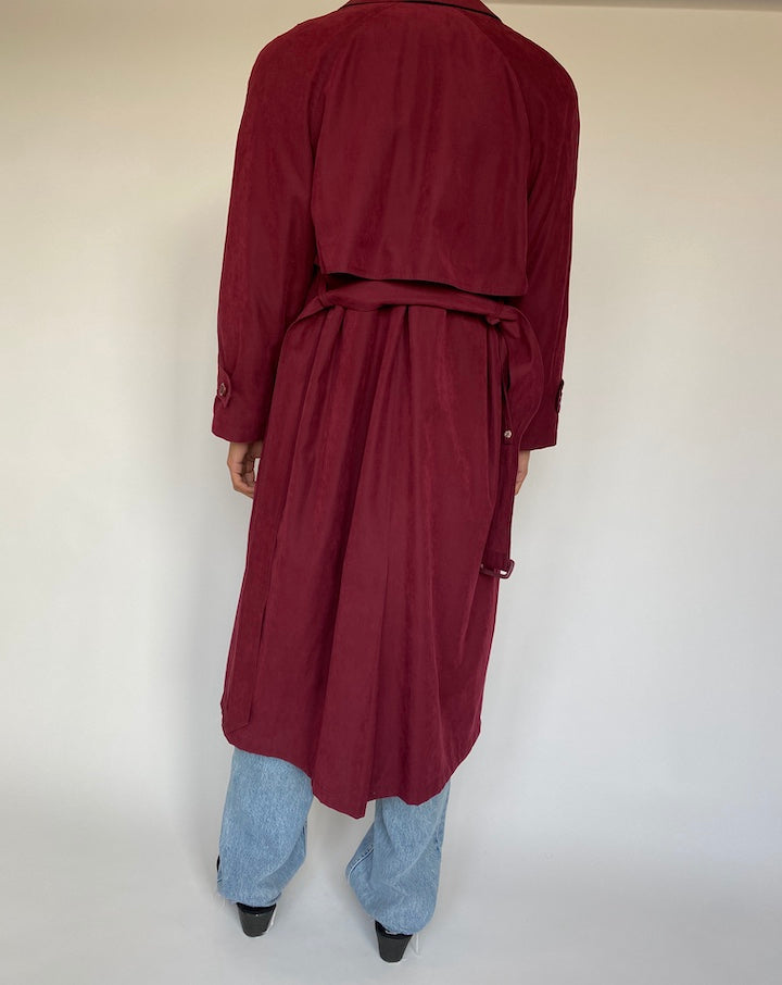 VINTAGE CRIMSON TRENCH COAT 400-2