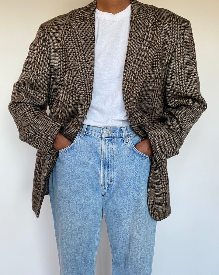VINTAGE DARK BROWN BLAZER 1258-3