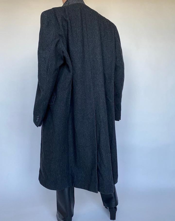 VINTAGE DARK GREY WOOL COAT 481