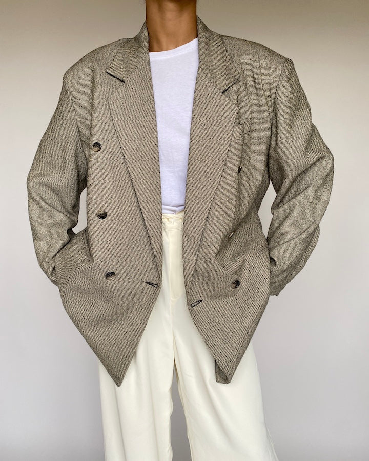 VINTAGE DOULE BREASTED BLAZER 1053-3