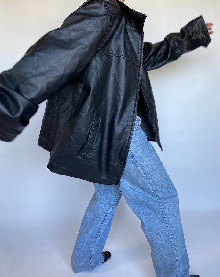 VINTAGE FAUX LEATHER JACKET 490