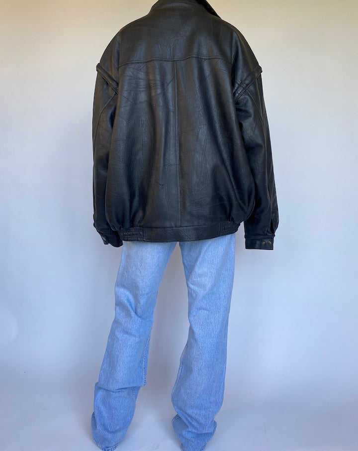 VINTAGE FAUX LEATHER JACKET 971-2
