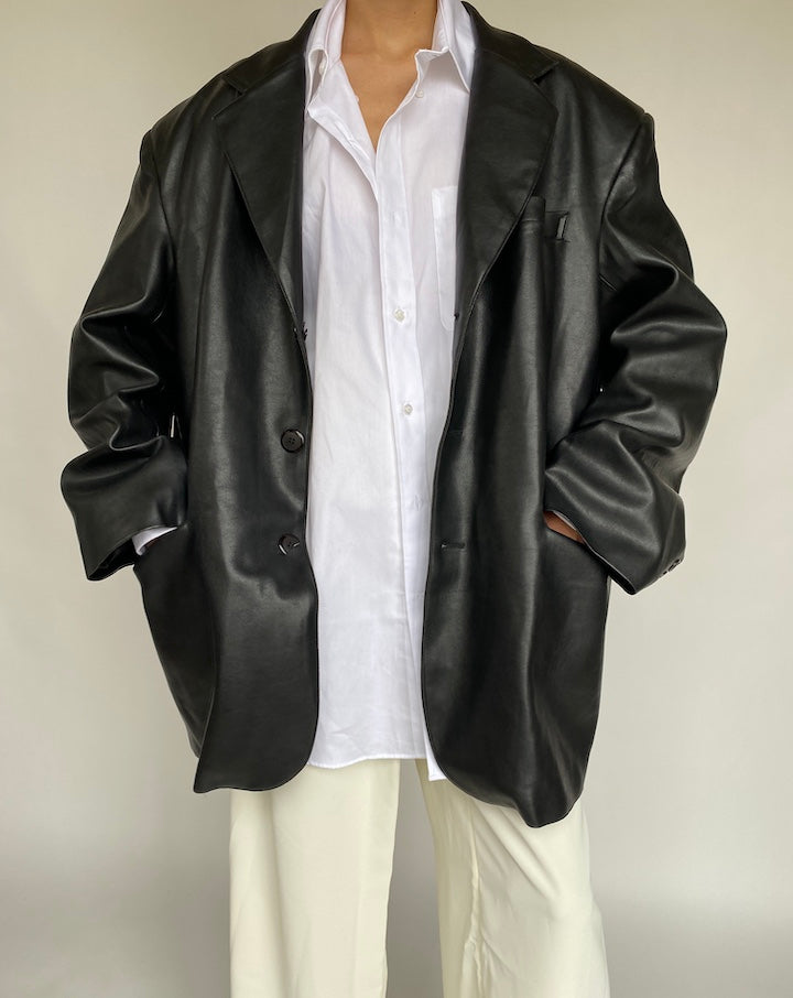 VINTAGE FAUX LEATHER JACKET_BLAZER 637.JPG-5