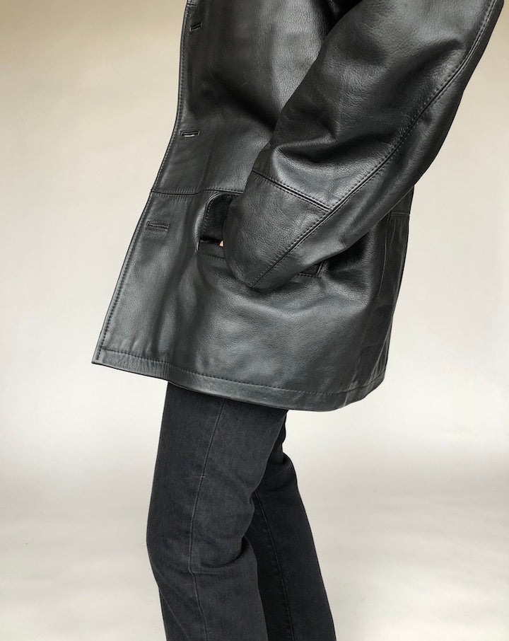 VINTAGE GORGEOUS BLACK LEATHER JACKET 138-2
