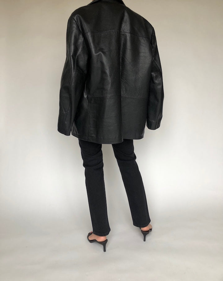VINTAGE GORGEOUS BLACK LEATHER JACKET 138-3