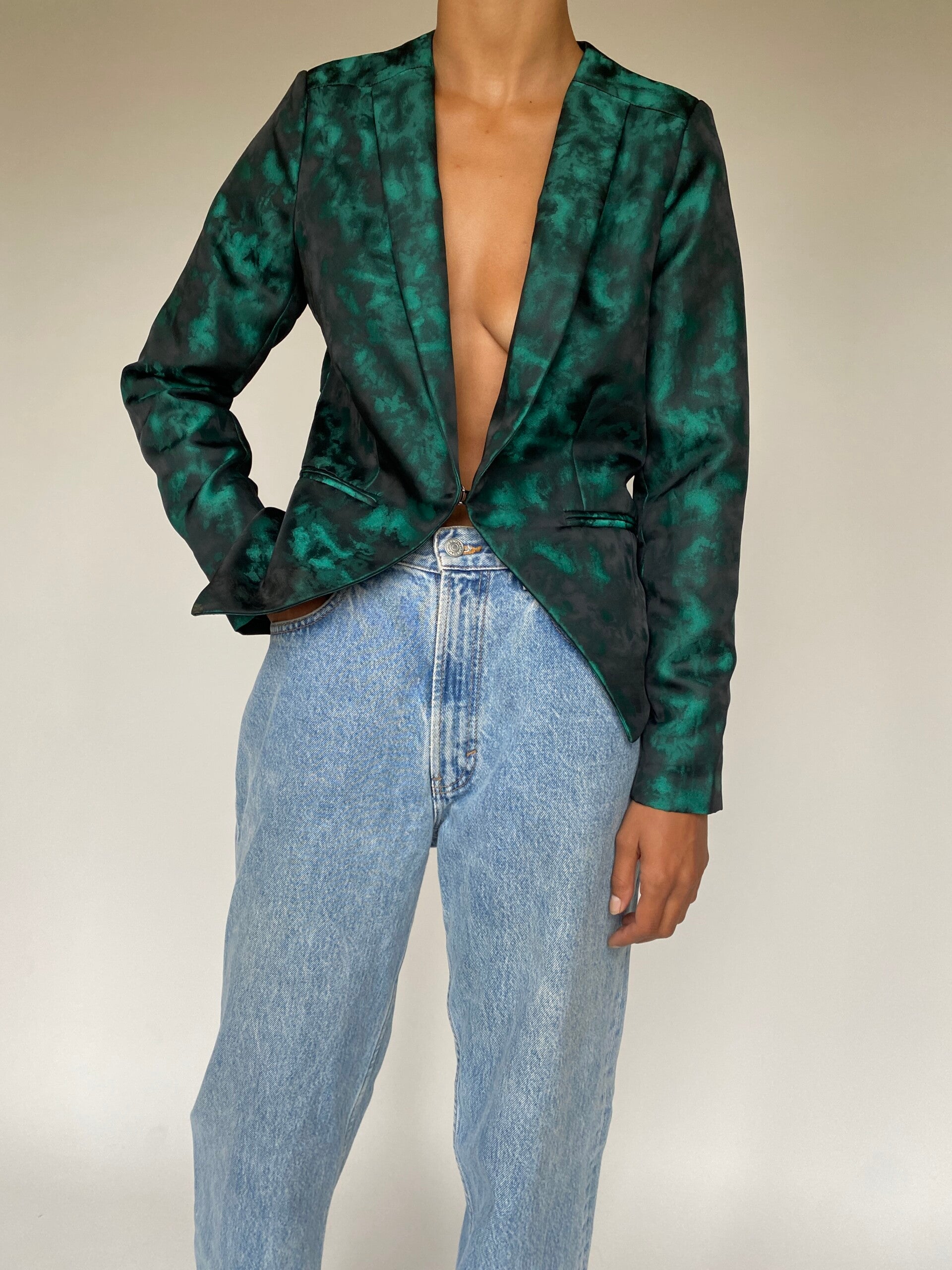 VINTAGE GREEN BLAZER 1227-3