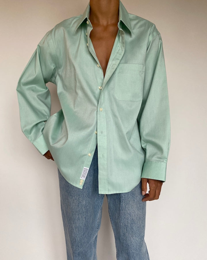 VINTAGE GREEN COTTON SHIRT 1330-2