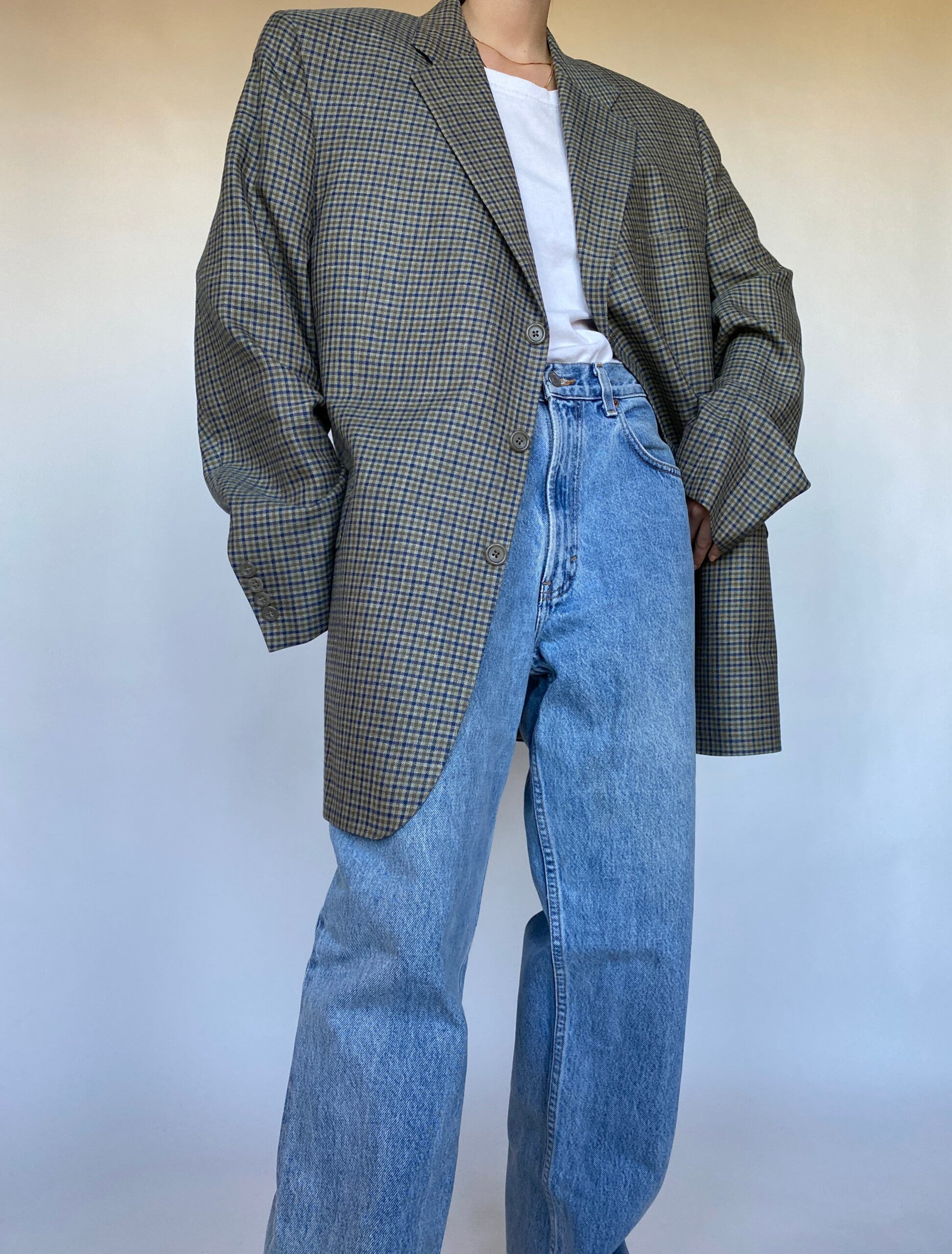 VINTAGE GREEN OVERSIZED BLAZER 489-3