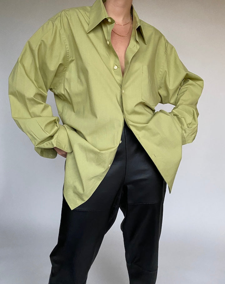 VINTAGE GREEN OVERSIZED SHIRT 522-3
