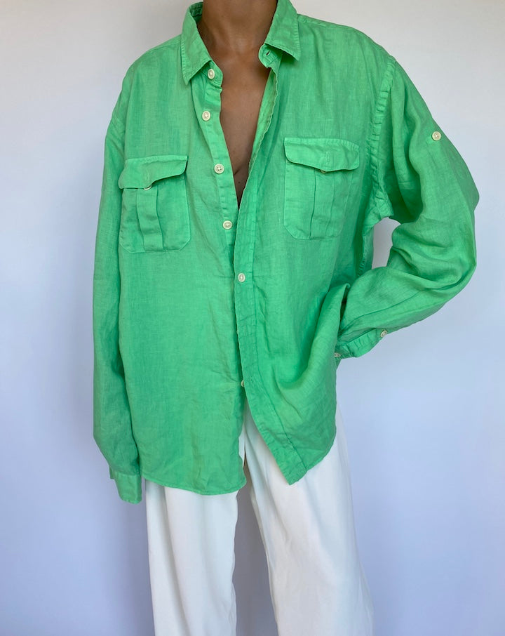 VINTAGE GREEN RALPH LAUREN SHIRT 962-3