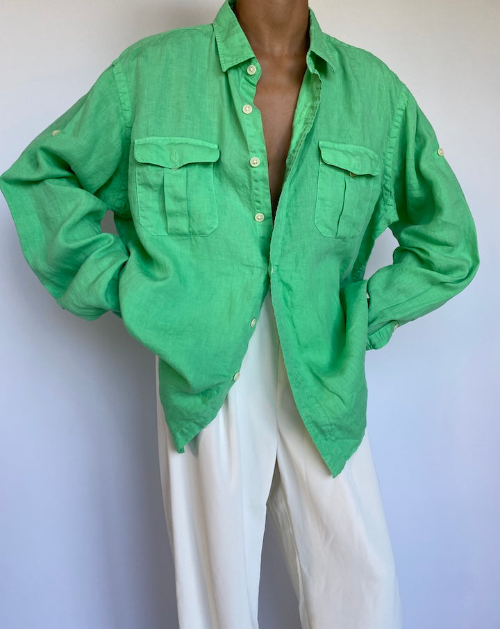 VINTAGE GREEN RALPH LAUREN SHIRT 962-4