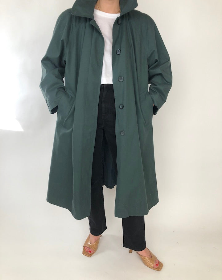 VINTAGE GREEN TRENCH COAT 288