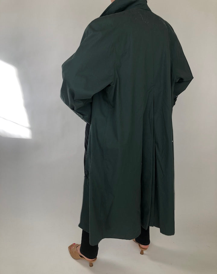 VINTAGE GREEN TRENCH COAT 288 2