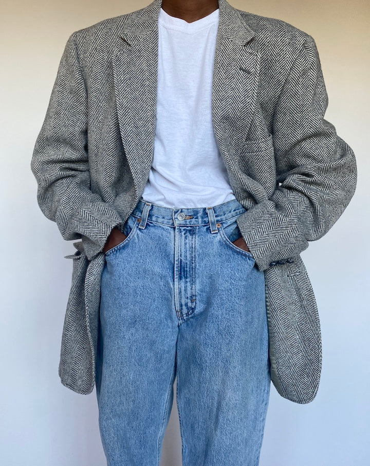 VINTAGE GREY BLAZER 1305-3