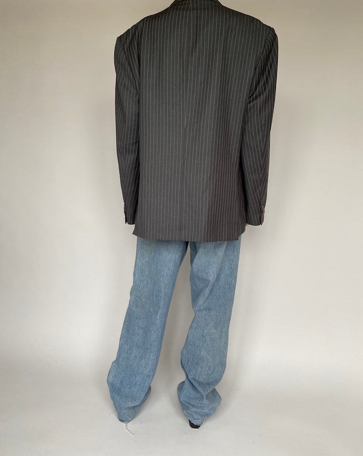 VINTAGE GREY PINSTRIPED BLAZER 1450-2