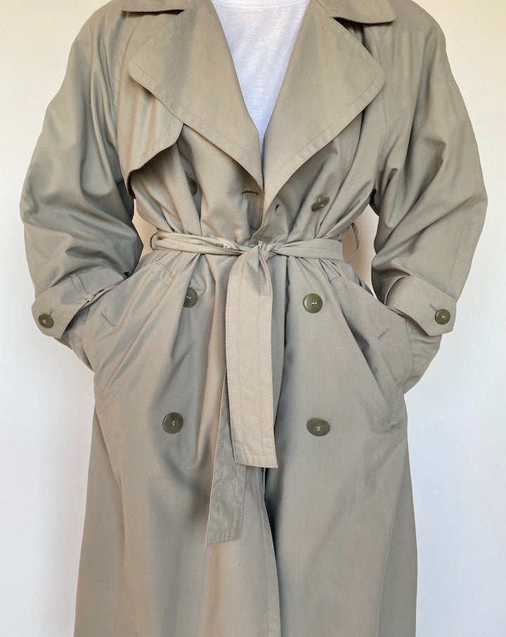 VINTAGE GREY TRENCH COAT 1562-2