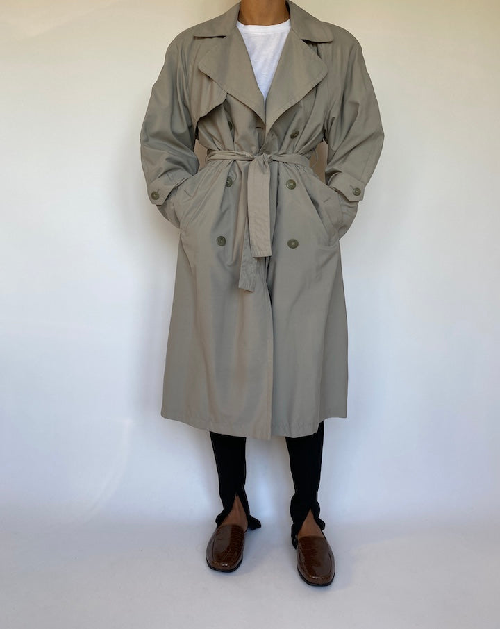 VINTAGE GREY TRENCH COAT 1562-3