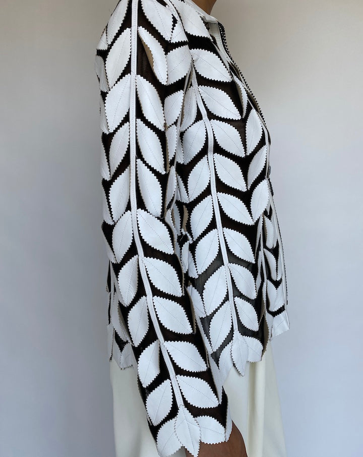 VINTAGE LEATHER CARDIGAN 158-3