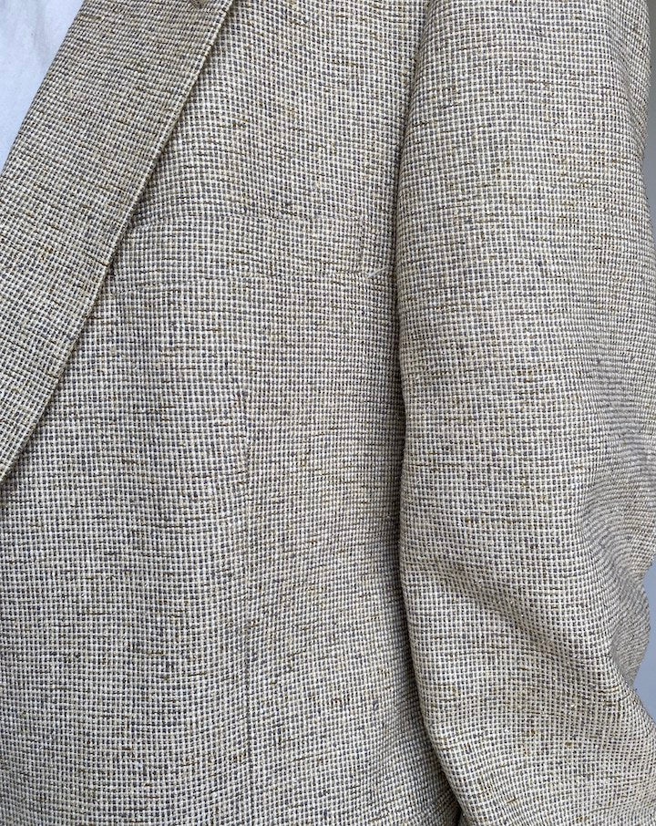 VINTAGE LIGHT BEIGE SILK BLAZER 3