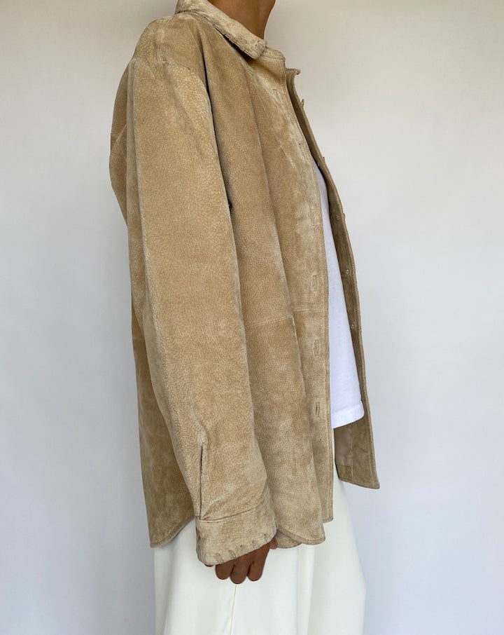 VINTAGE LIGHT BEIGE SUEDE JACKET 332-3