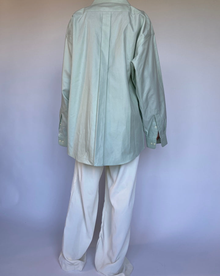 VINTAGE LIGHT GREEN STRIPED SHIRT 954-2