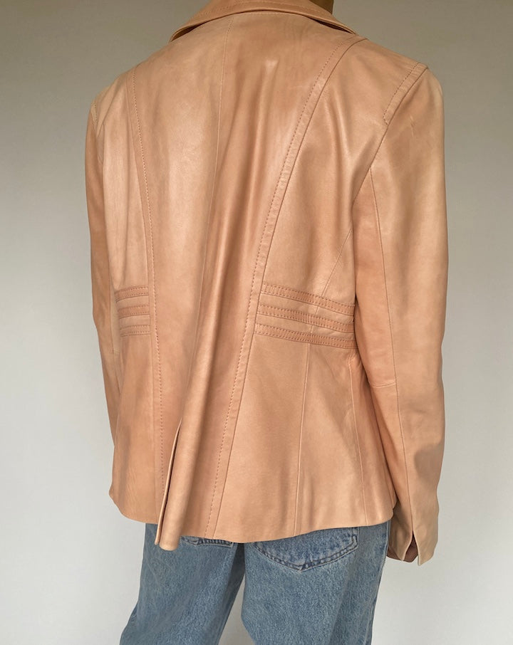 VINTAGE LIGHT PINK LEATHER JACKET 1025-2