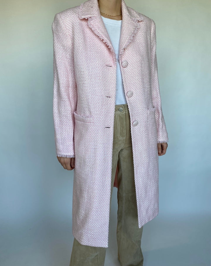 VINTAGE LIGHT PINK TWEED COAT 510