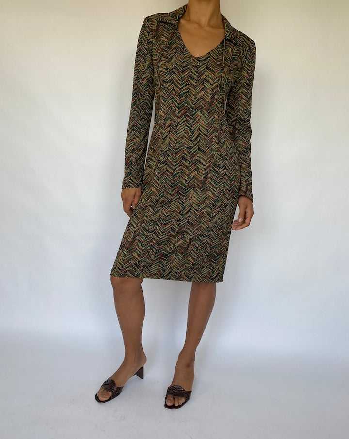 VINTAGE LONG SLEEVE DRESS-3