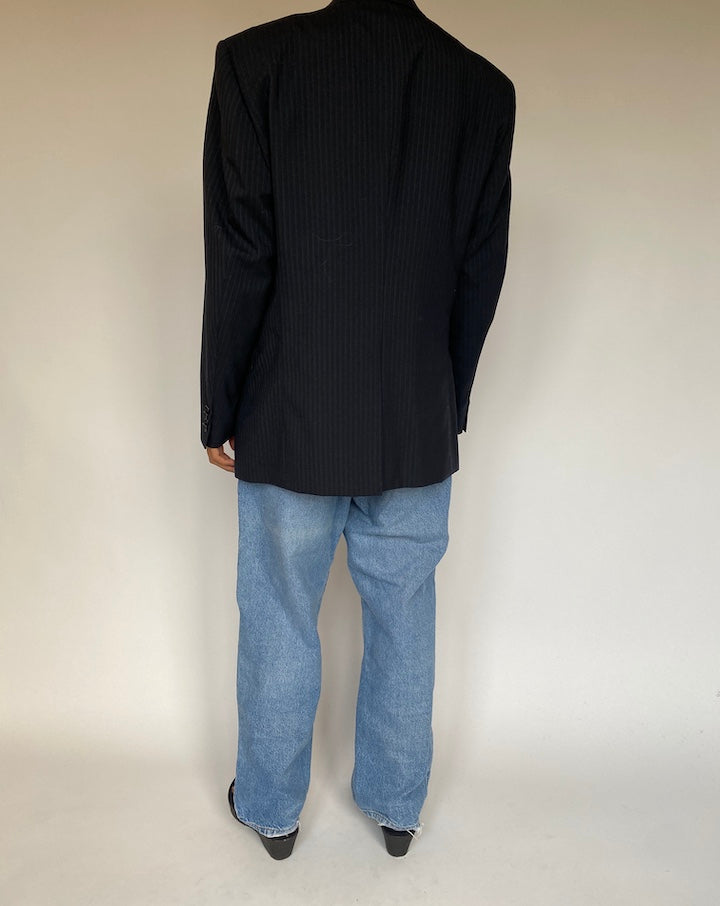 VINTAGE NAVY PINSTRIPED BLAZER 1343-2