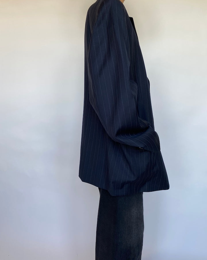 VINTAGE NAVY PINSTRIPED BLAZER 608-3