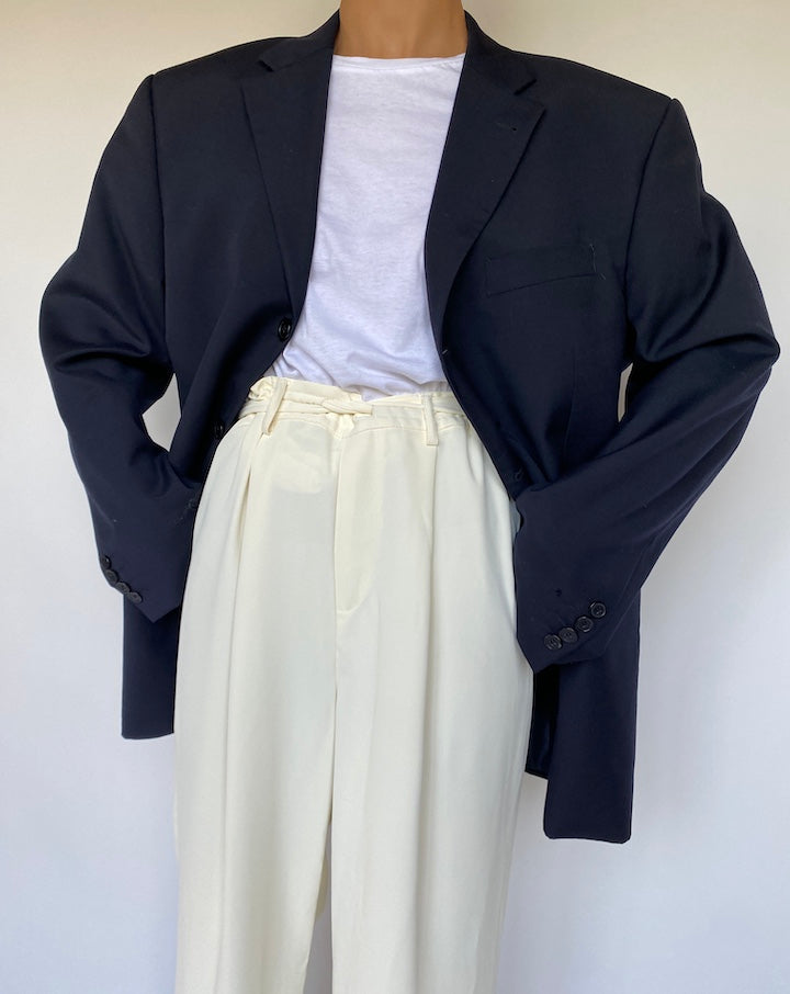 VINTAGE NAVY SINGLE BREASTED BLAZER 1088-2