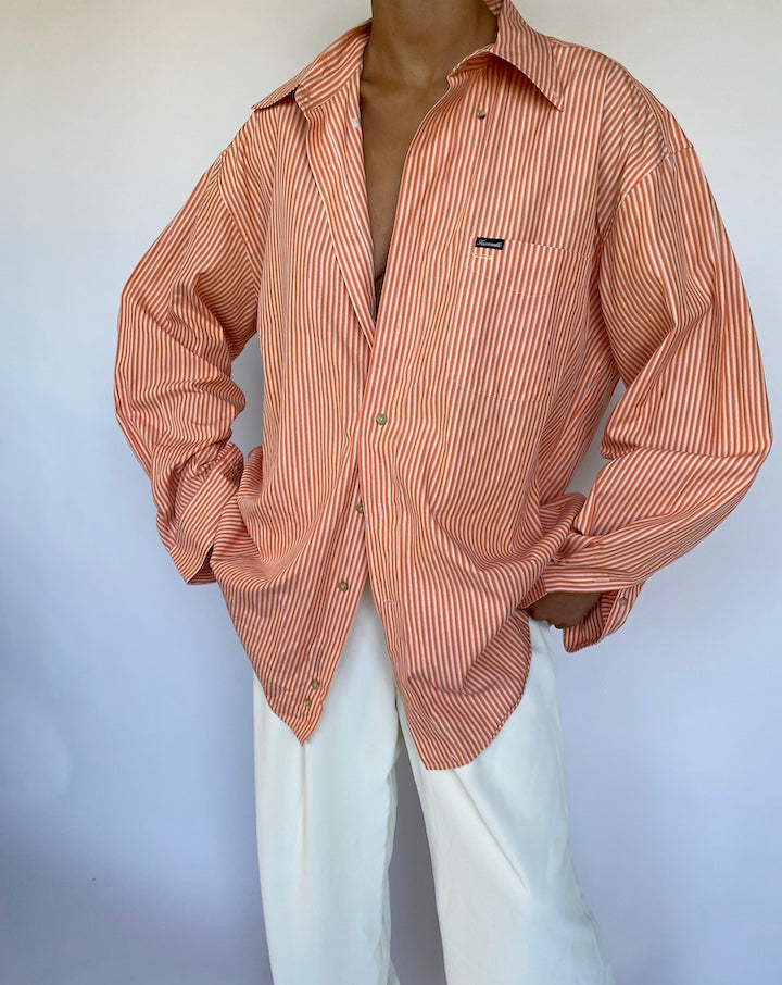 VINTAGE ORANGE STRIPED SHIRT 952-3