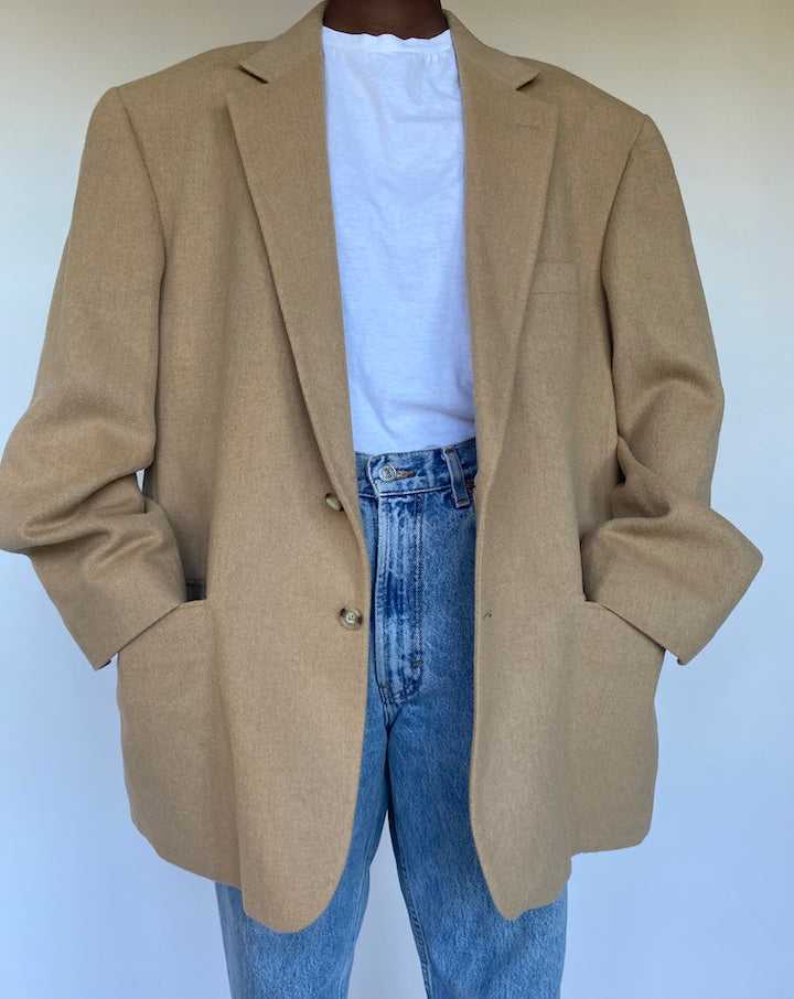 VINTAGE OVERSIZED BEIGE BLAZER 1138-3