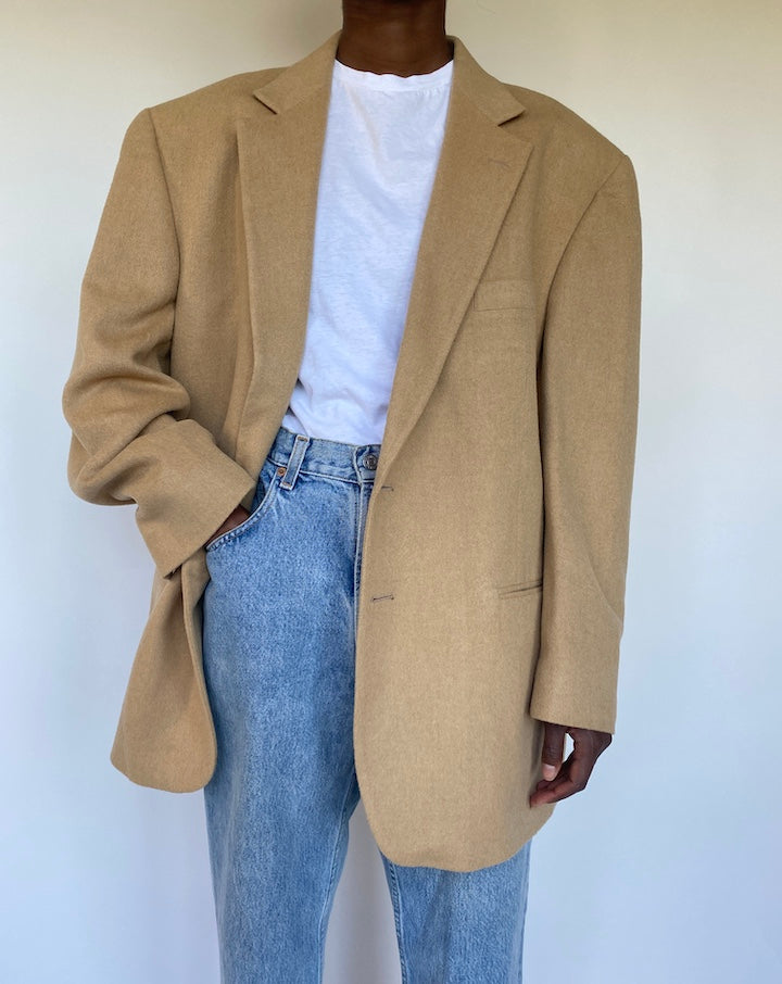 VINTAGE OVERSIZED BEIGE BLAZER 1138-4