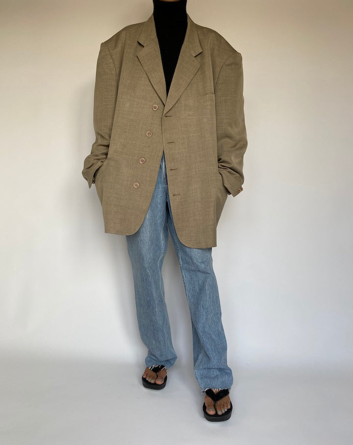 VINTAGE OVERSIZED BEIGE BLAZER 1395-4