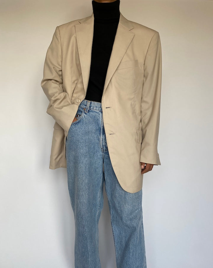 VINTAGE OVERSIZED BEIGE BLAZER 1397-2