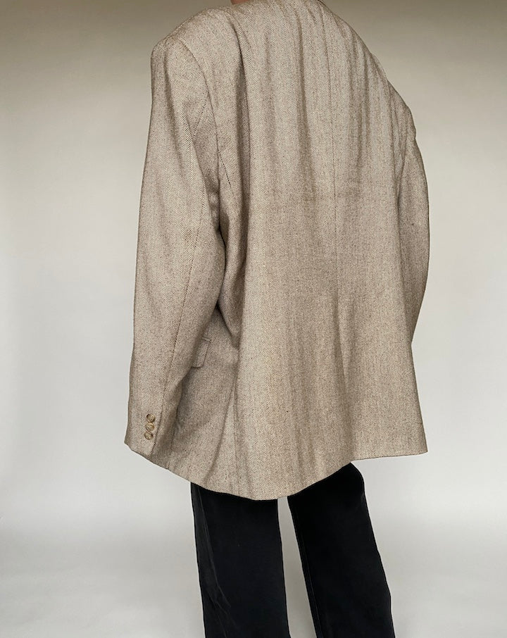 VINTAGE OVERSIZED BEIGE BLAZER 530-5