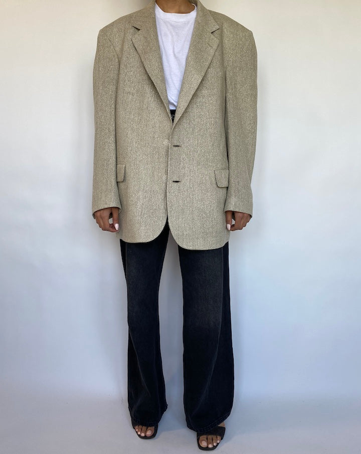 VINTAGE OVERSIZED BEIGE BLAZER 610-2