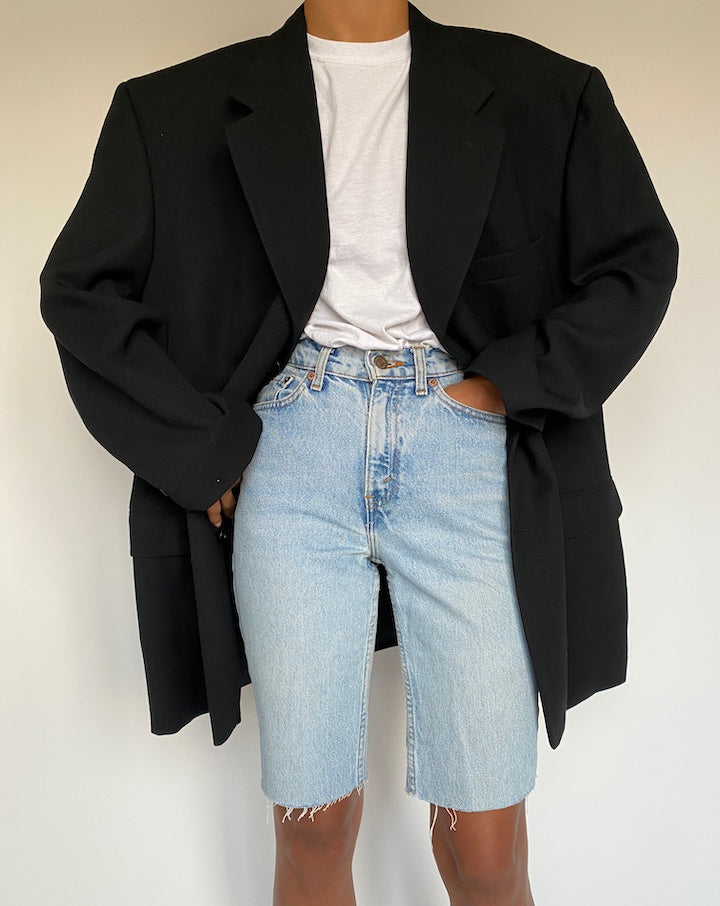 VINTAGE OVERSIZED BLACK BLAZER 1365-2
