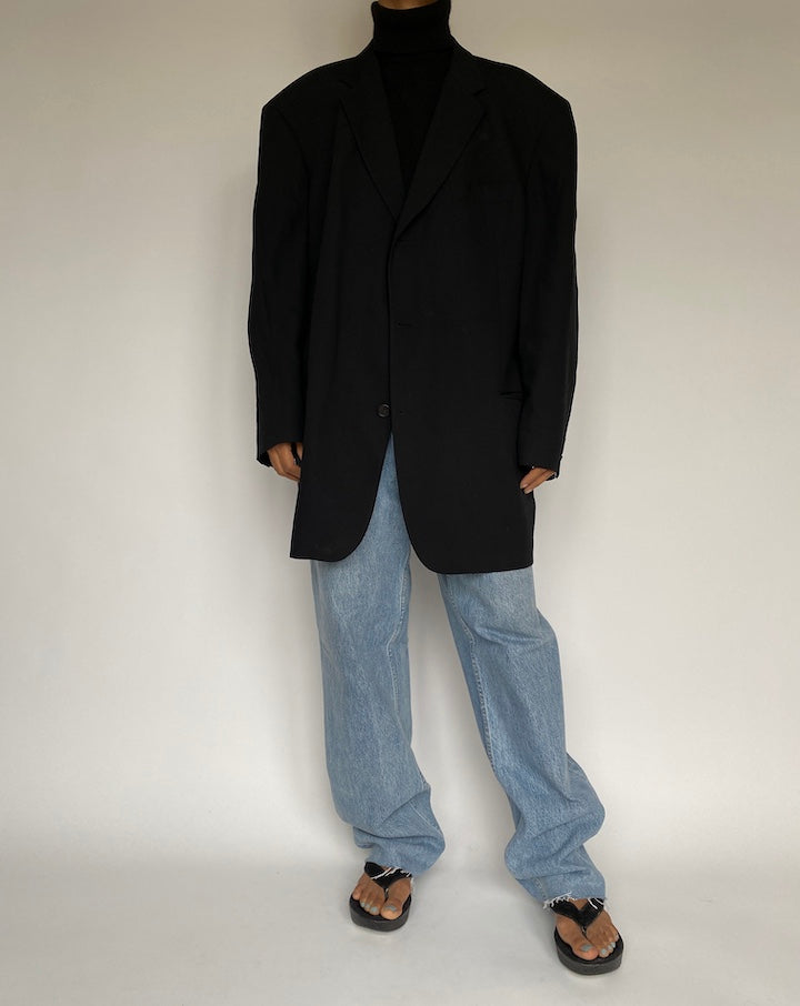 VINTAGE OVERSIZED BLACK BLAZER 1466-2